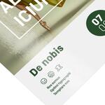 Volantino lucido su carta patinata, stampato su un lato.