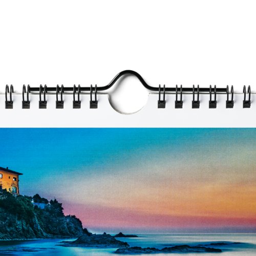 Calendario da parete in carta con rilegatura a spirale per appendere.