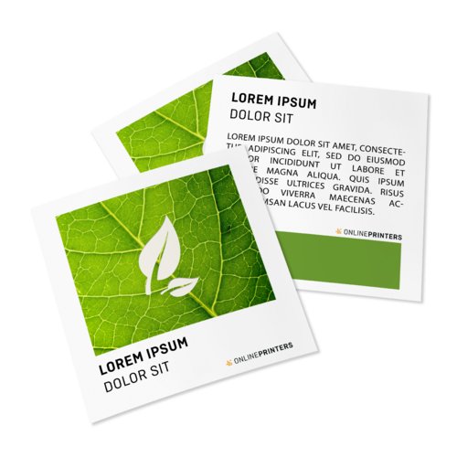Volantini in carta ecologica/naturale, Formato quadrato, piccolo, stampa fronte/retro 1