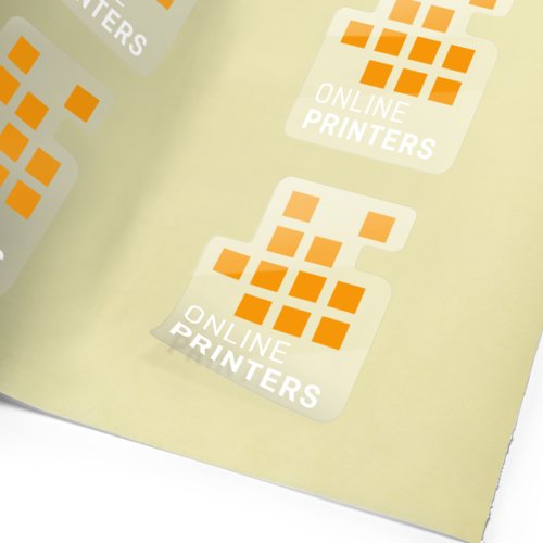 Etichette adesive trasparenti con stampa in bianco 2