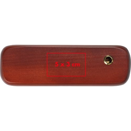 Set da scrittura in legno marrone con penna e scatola.