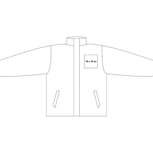 Giacca tinta unita con zip integrale e tasche laterali.