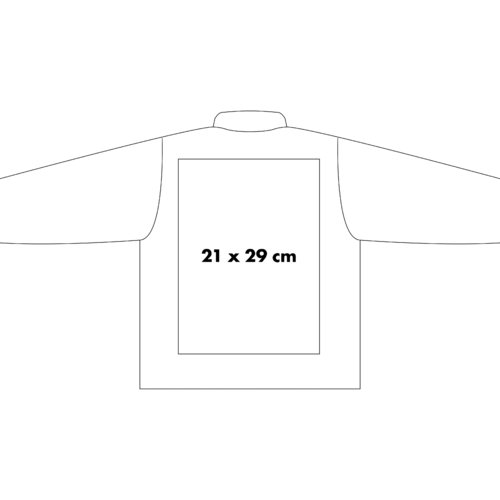 Giacca in materiale resistente con zip integrale.