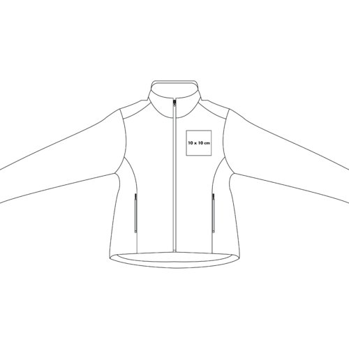 Giacca softshell con zip integrale e tasche laterali.
