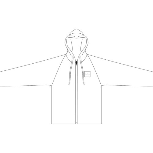 Giacca felpa in tessuto con cappuccio e zip integrale.