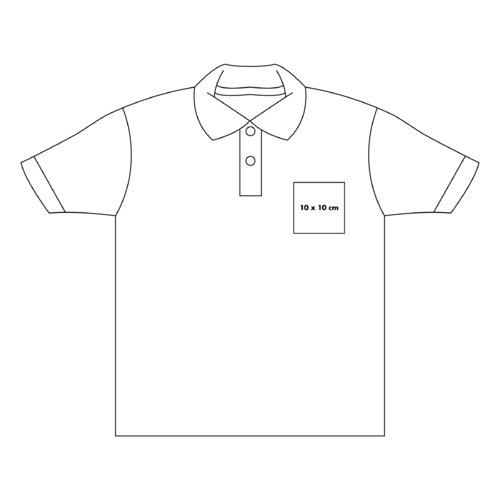 Polo in piqu di cotone con abbottonatura corta.