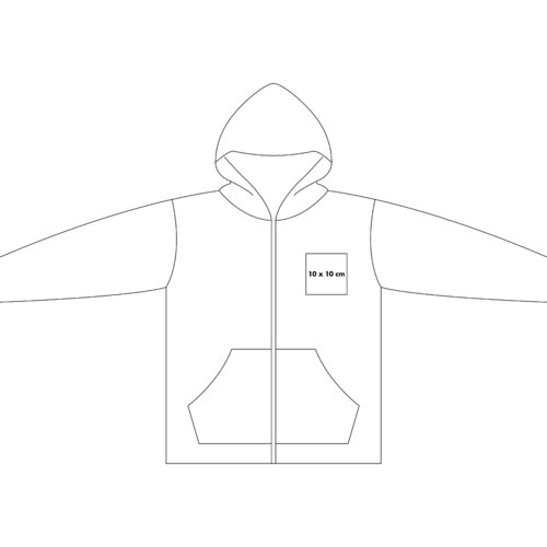 Giacca felpa con zip integrale e cappuccio.