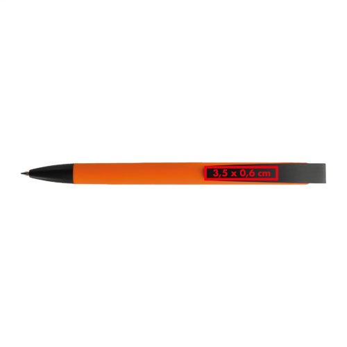 Penne a sfera arancione in plastica con clip.