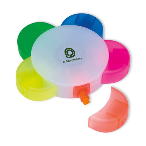 Evidenziatore multicolore con cinque punte.