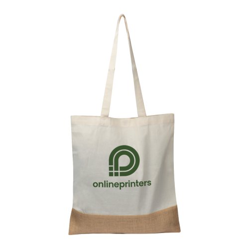 Borsa da trasporto multicolore con manici lunghi.