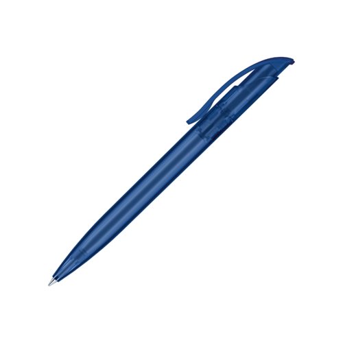 Penne a sfera blu scuro opaca con clip e pulsante.