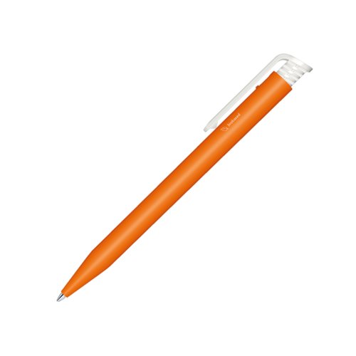 Penne a sfera arancione in bioplastica con clip.