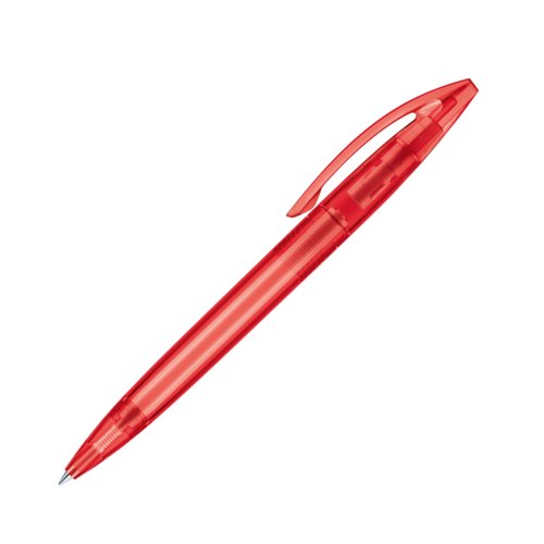 Penne a sfera a scatto in plastica rossa con clip.