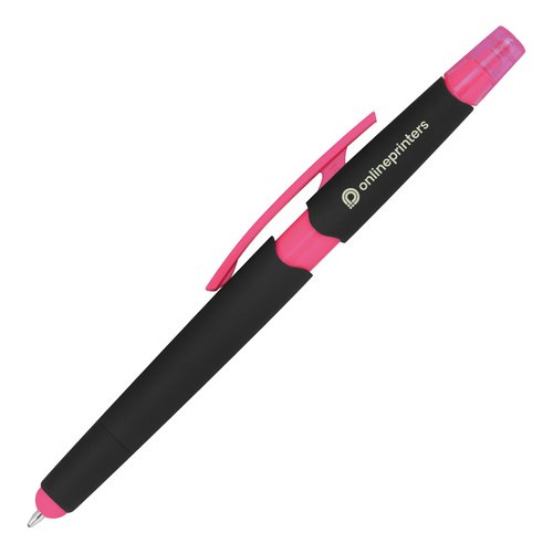 Penna a sfera Duo rosa con funzione touch e clip.