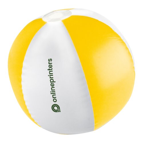 Pallone da spiaggia in plastica giallo, bicolore.