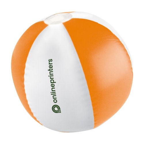 Palla da spiaggia arancione in plastica, bicolore.