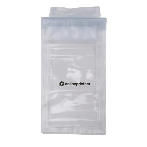 Custodia trasparente per cellulare con chiusura.