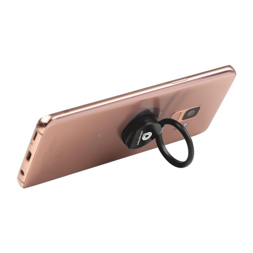 Supporto per telefono rosso con anello.