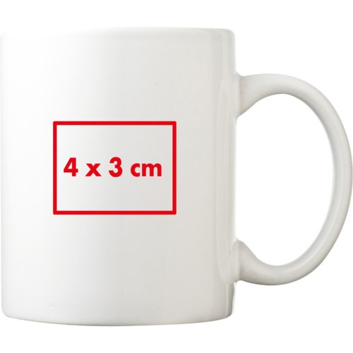 Tazza in ceramica bianca con manico.