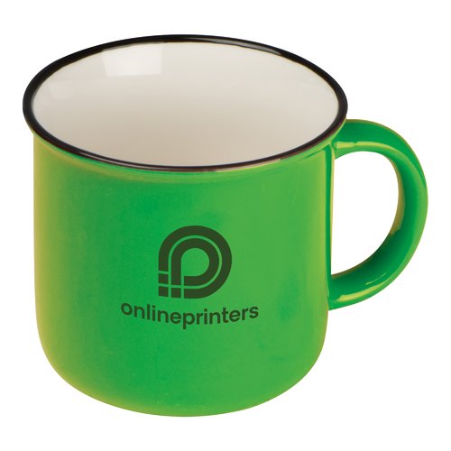 Tazza in ceramica verde in stile retr con manico.