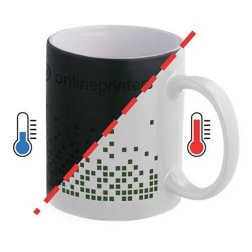 Tazza in ceramica termosensibile con manico.
