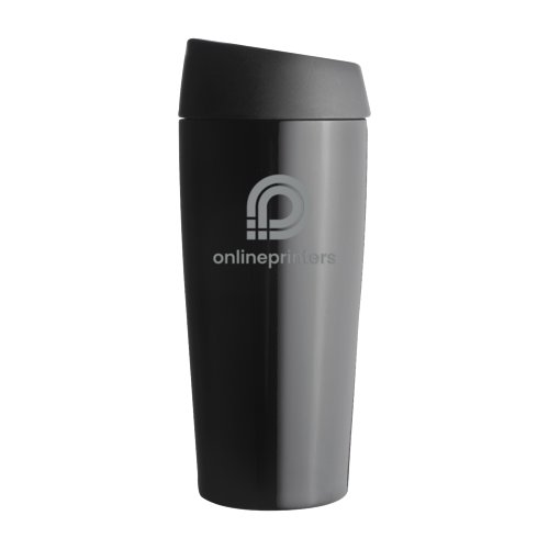 Tazza termica in acciaio inossidabile con coperchio.
