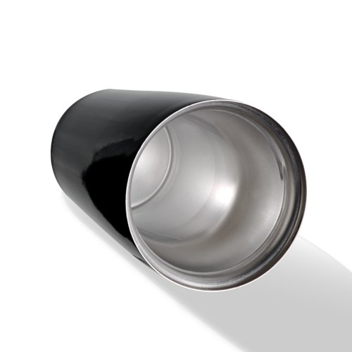 Bicchiere termico nero in acciaio inox.