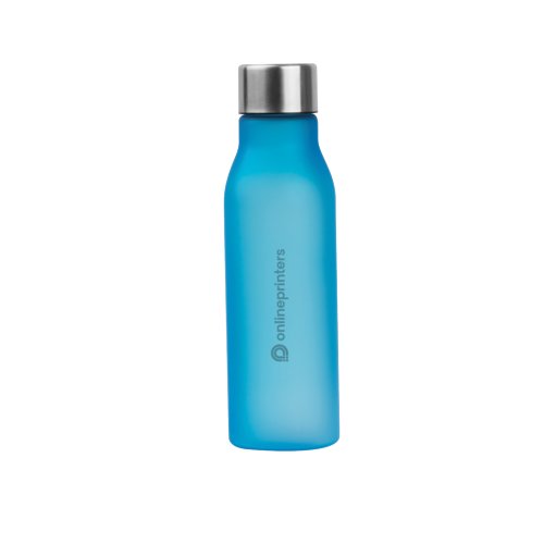 Borraccia azzurra con tappo a vite.