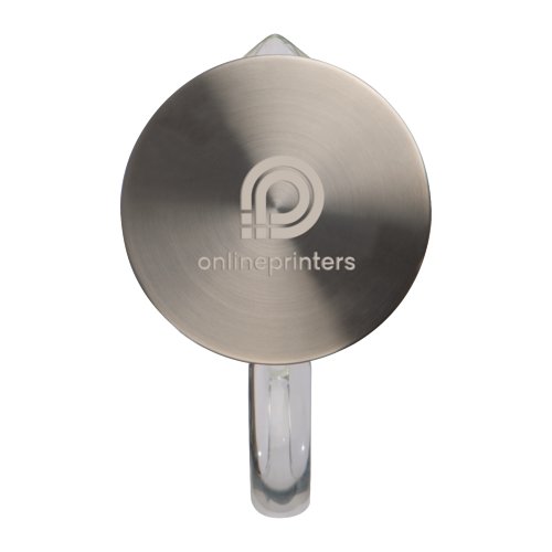 Caraffa in vetro trasparente con coperchio.