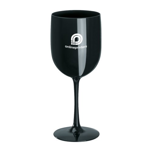 Calice nero in plastica con stelo lungo.