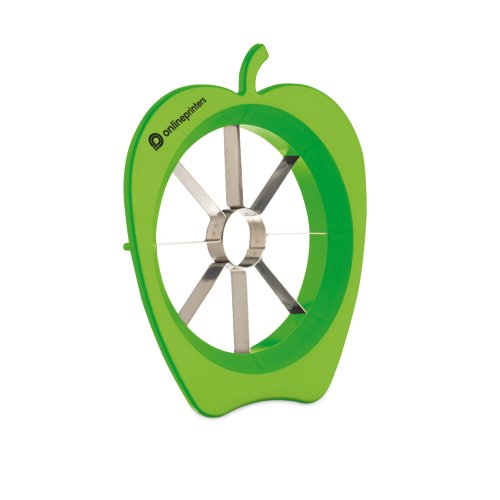 Divisorio per mele in plastica verde con lame in acciaio inox.