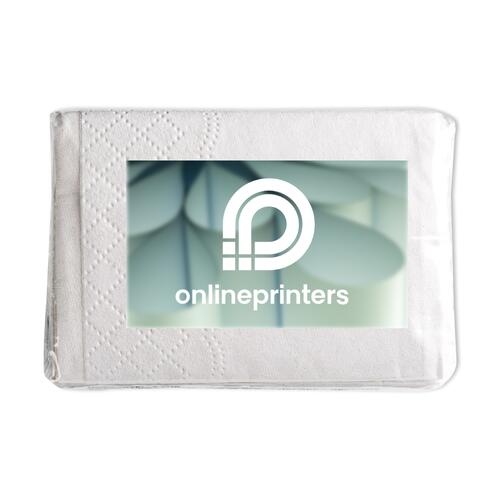 Fazzoletti di carta bianchi a tre veli in confezione.