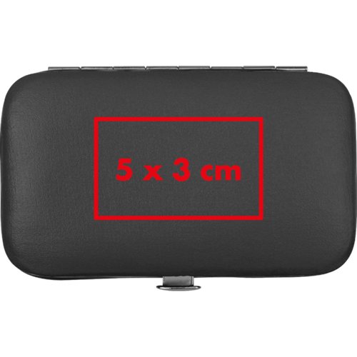 Set manicure nero in PU in custodia con chiusura.