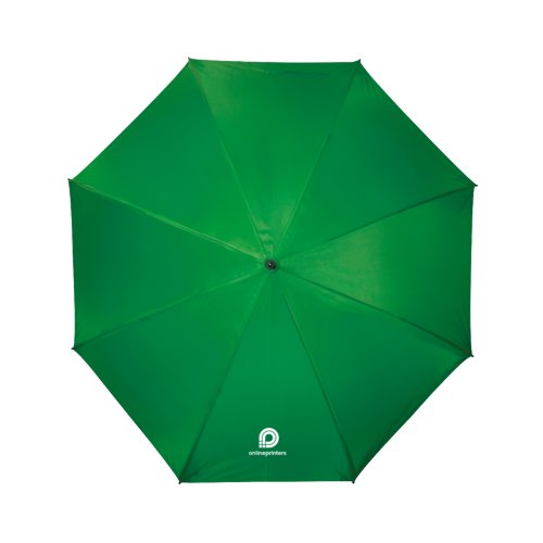Ombrello verde con meccanismo di apertura manuale.