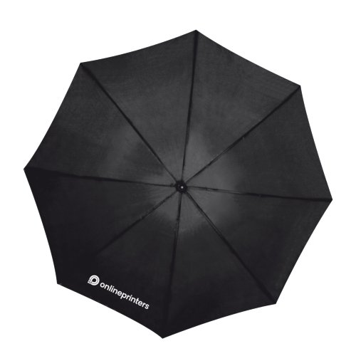 Ombrello da tempesta nero con telaio robusto.
