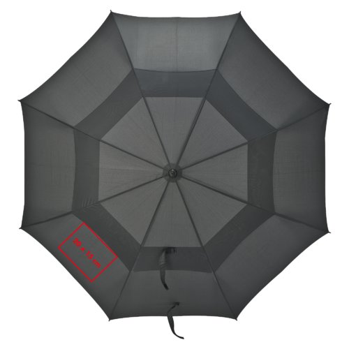 Ombrello da golf scuro con sfogo antivento.