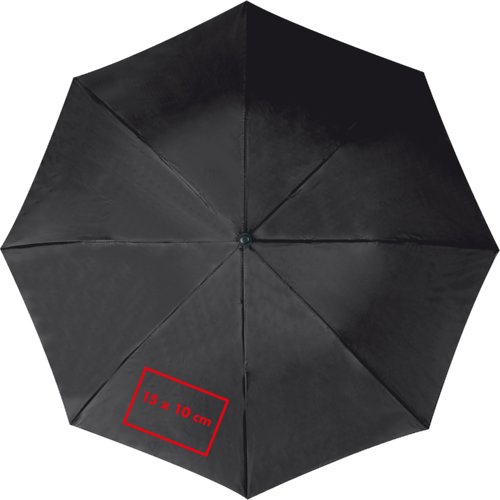 Ombrello tascabile nero con funzione automatica.