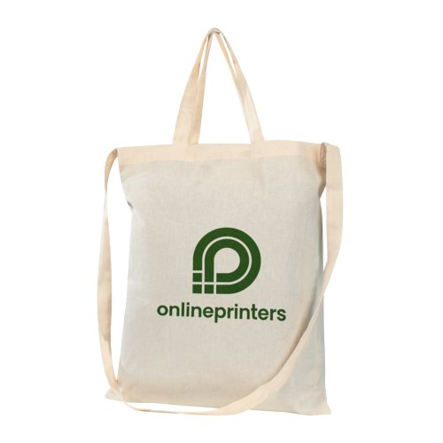 Borsa in cotone color naturale con tre manici.