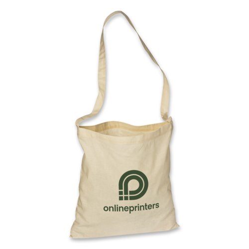 Borsa in cotone naturale con tracolla.