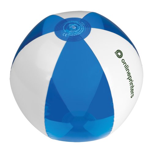 Pallone da spiaggia gonfiabile in plastica blu.