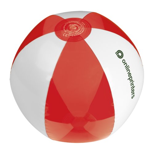 Palla da spiaggia rossa in PVC, gonfiabile.