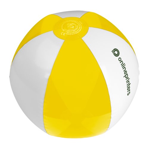 Pallone da spiaggia giallo in PVC, gonfiabile.
