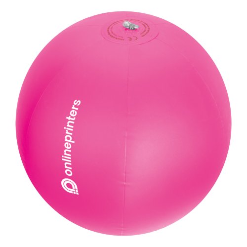 Pallone da spiaggia rosa in plastica con design gonfiabile.