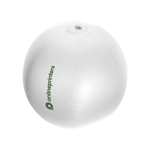 Palla da spiaggia gonfiabile in plastica bianca.