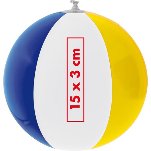 Pallone da spiaggia multicolore in plastica.