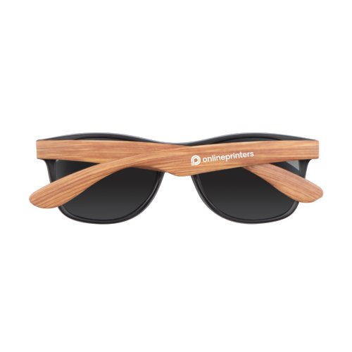 Occhiali da sole beige con lenti scure.