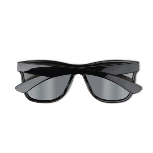 Occhiali da sole wayfarer in plastica nera.