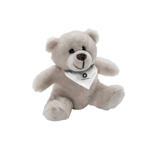 Orsacchiotto di peluche beige con imbottitura morbida.