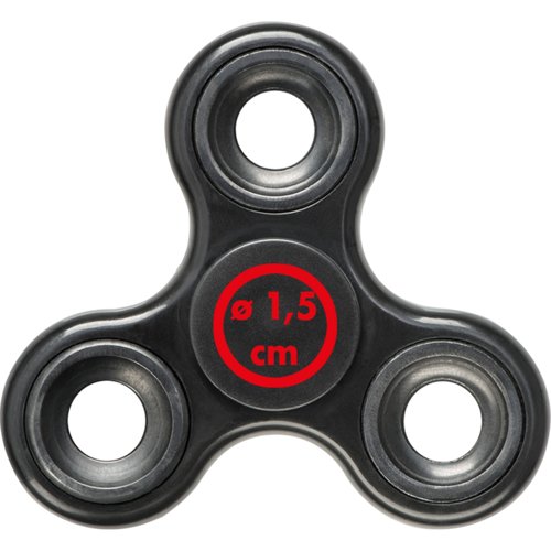Fidget spinner in plastica scura a tre braccia.