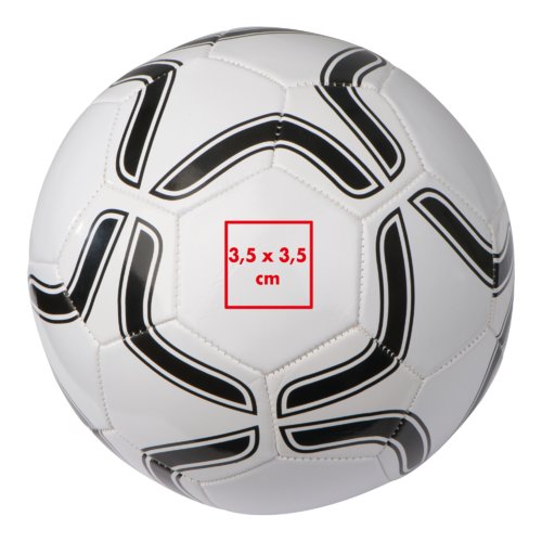 Pallone da calcio bianco di dimensioni da torneo in plastica.